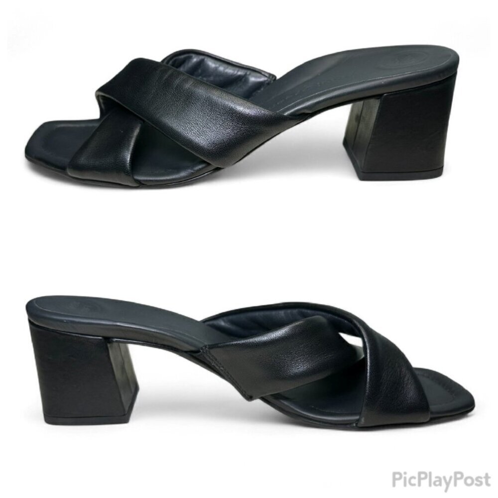 Paul Green Black Leather Low Heel Lauren Sandal - UK 6, US 8.5 - Picture 11 of 13